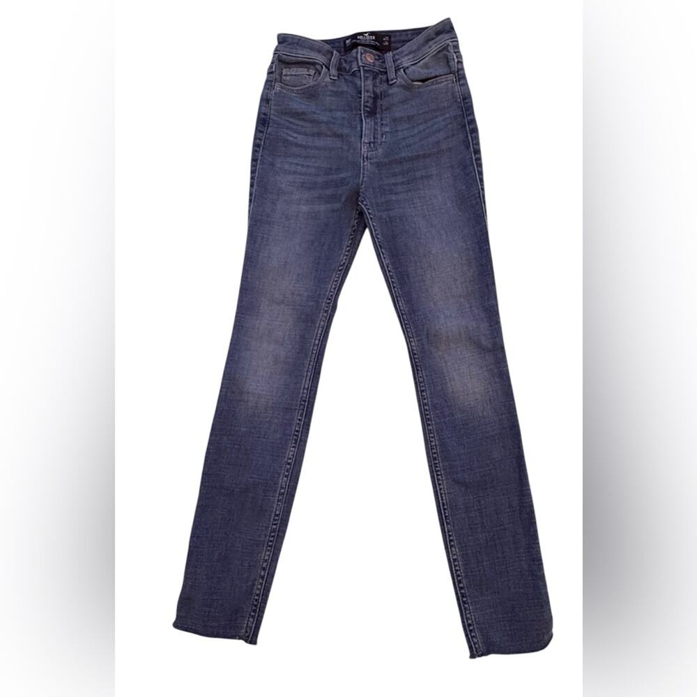 Hollister Women's Dark Blue Ultra High-Rise Skinny Straight Legs Jeans SZ 23
